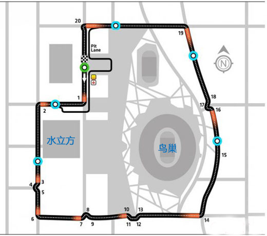北京站赛道图