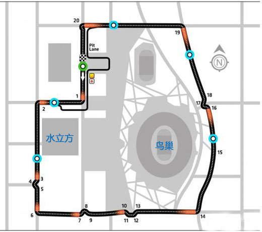 北京站赛道图