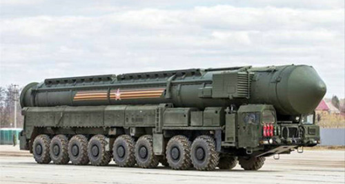资料图：俄罗斯“亚尔斯”洲际弹道导弹