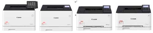 佳能彩色单功能打印机新品：LBP654Cx/LBP653Cdw/LBP613Cdw/LBP611Cn （由左至右）
