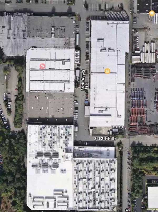 图5：Sabey Seattle数据中心Google earth俯视图