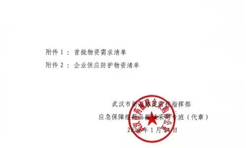 武汉市新冠肺炎防控物资采购公告